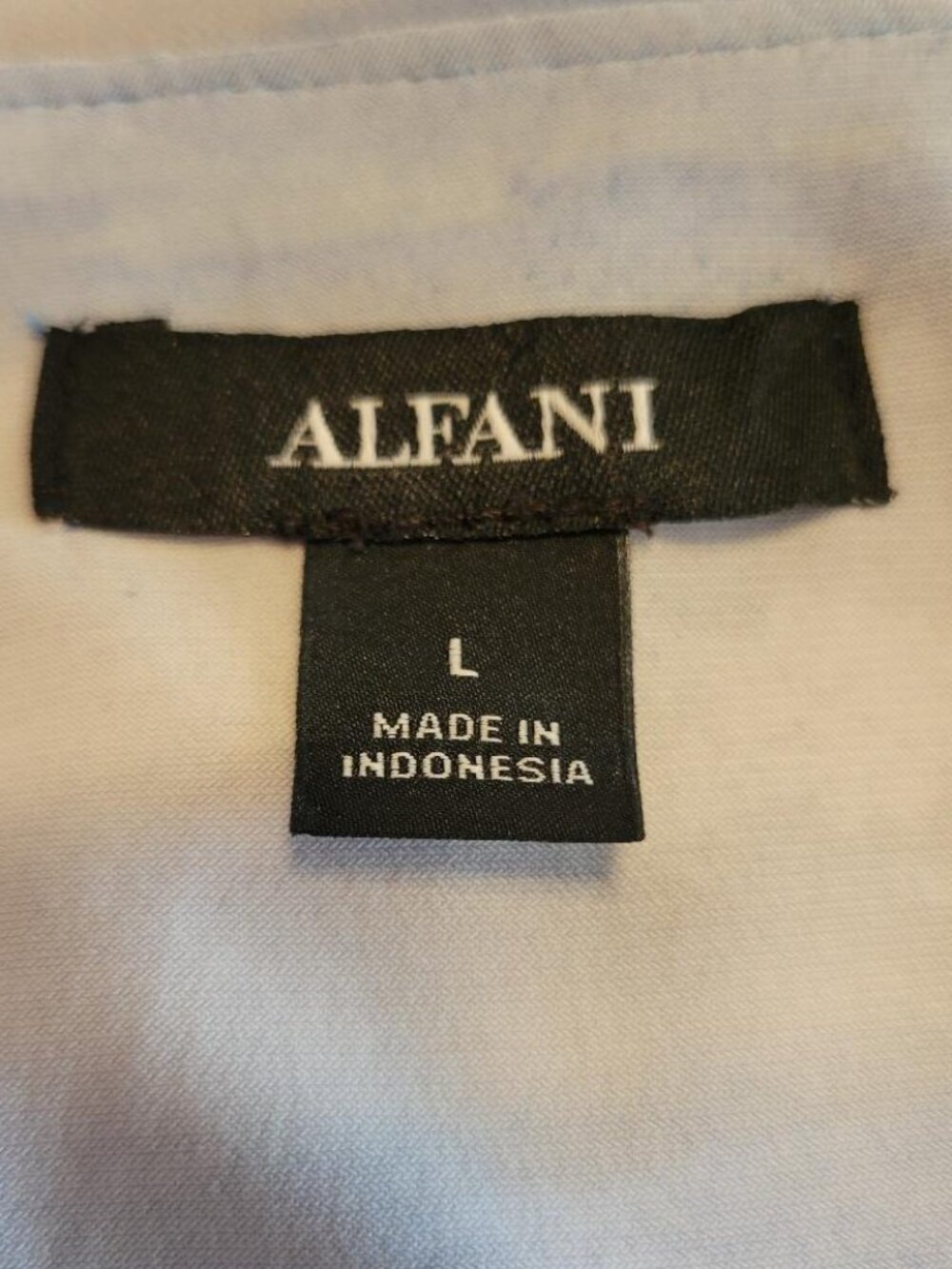 Alfani Blue & White Waved Pattern Blouse - Picture 7 of 10